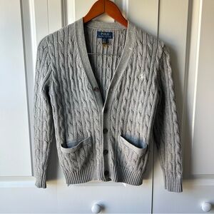 Polo Ralph Lauren Gray Cable-Knit Cardigan (Boys 10–12 / M)